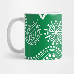 Mandala Pattern Green and White Halloween Fall Autumn Season Mug